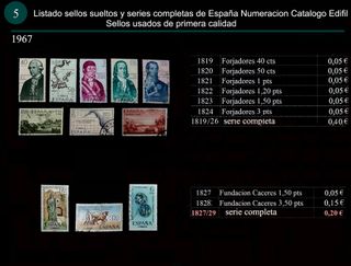 Sellos de 1967 Usados España