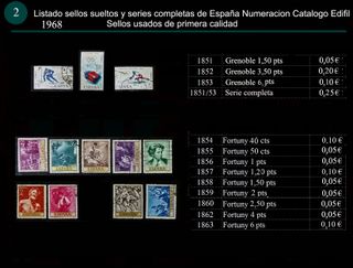 Sellos de 1968 Usados España