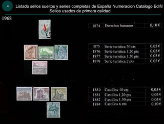 Sellos de 1968 Usados España