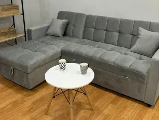 Sofá Cama Chaise Longue Gris