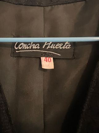 Falda larga de encaje y ante negro