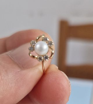 Conjunto Comunión Pendientes y Sortija oro 18 k.