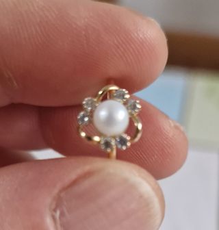 Conjunto Comunión Pendientes y Sortija oro 18 k.