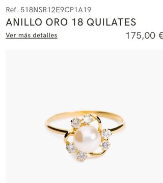 Conjunto Comunión Pendientes y Sortija oro 18 k.