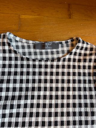 Vestido cuadros negro y blanco Primark