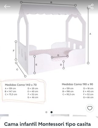 Letto per bambini Montessori bianco
