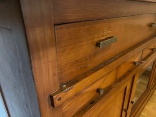 juego Vitrina y Aparador de Madera Maciza Salón