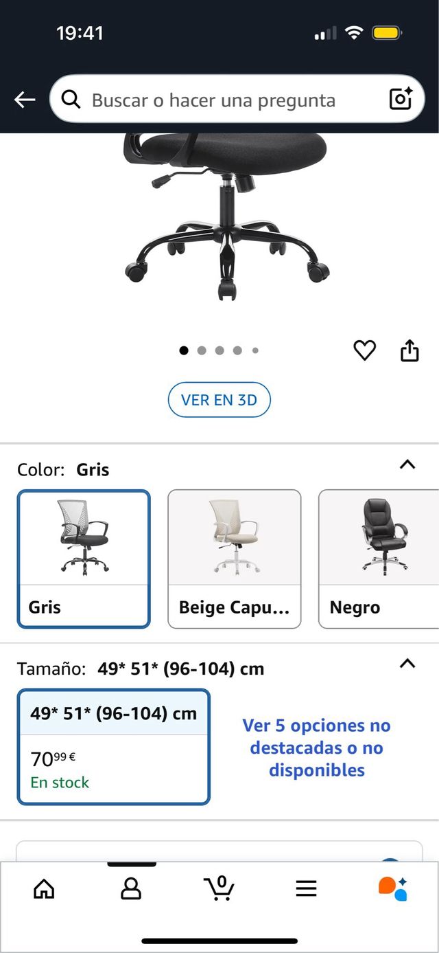 Silla giratoria Songmics