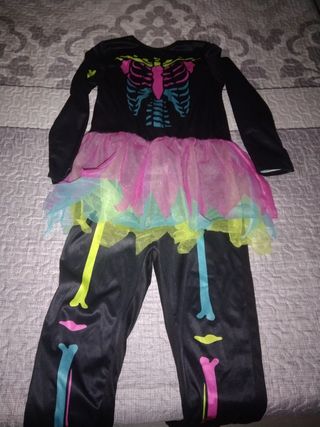 Disfraz esqueleto niña tutu