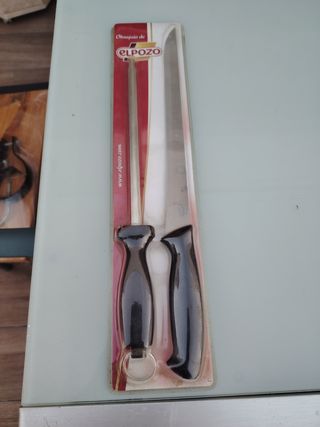 Set Cuchillo Jamonero y Afilador El Pozo