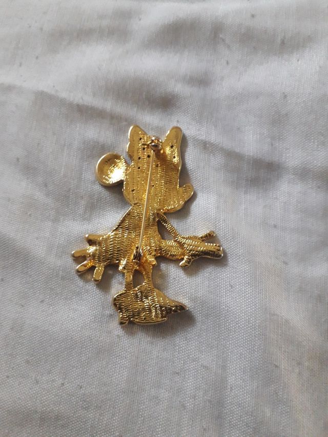 Spilla Disney in oro e rosso con motivo Minnie
