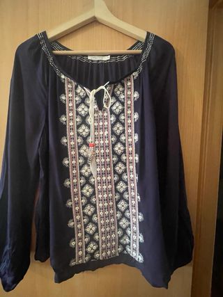 Blusa Boho Chic Bordada Talla 44