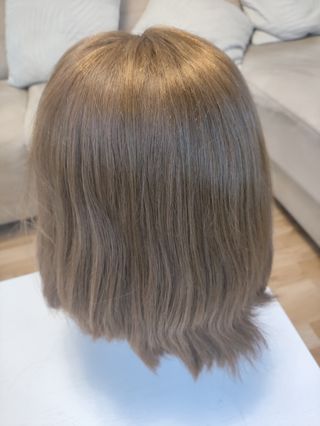 Peluca pelo natural castaño