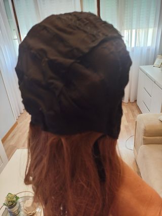 Peluca pelo natural castaño