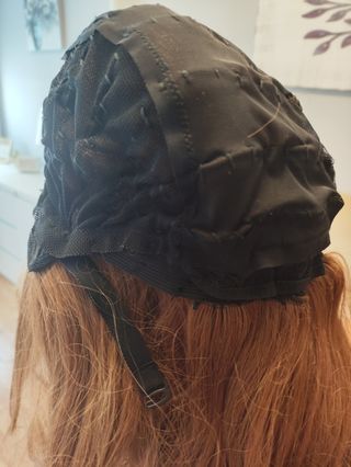Peluca pelo natural castaño