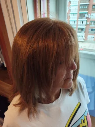 Peluca pelo natural castaño