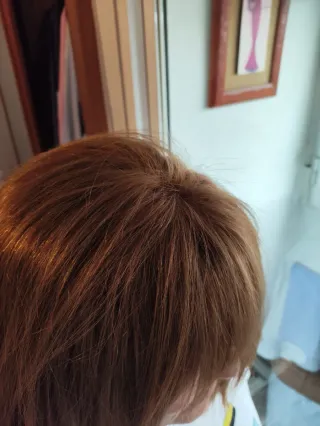 Peluca pelo natural castaño