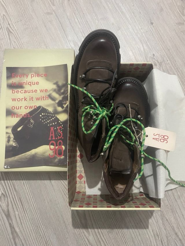 Anfibi A.S.98 Pelle Neri Tg 41