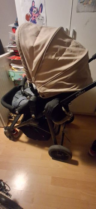 Carro de bebé Roller beige con saco 3 en 1