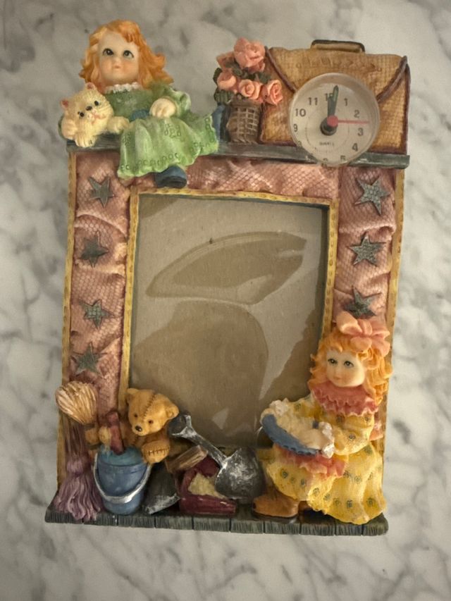 Jarrón Vintage Azul con Flores