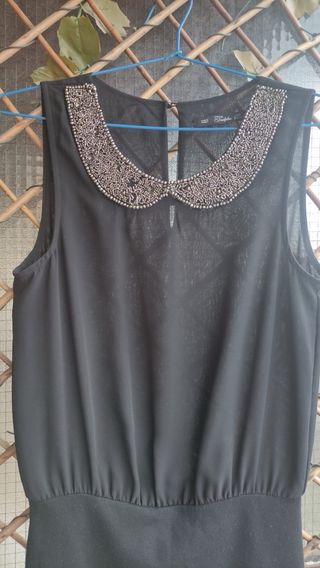 Vestido Zara Negro Pedrería