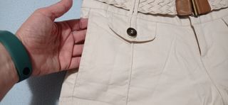 Shorts Bershka T36 con cinturón trenzado