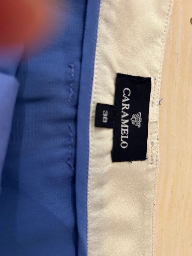 Conjunto Caramelo Top y Pantalón Azul