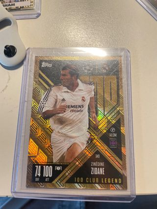 Tarjeta de fútbol Zidane 100 Club Legend Topps