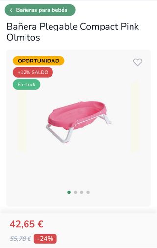 Bañera bebé Olmitos plegable