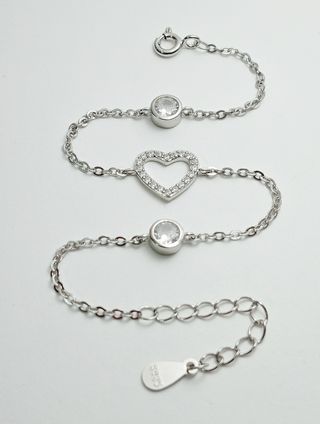 Pulsera Corazón Plata de Ley 925