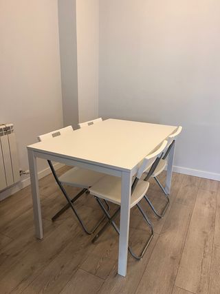 Mesa extensible comedor color blanco 120/180x74 cm