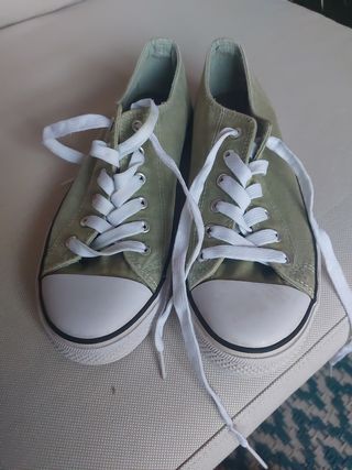 Zapatillas lona verde