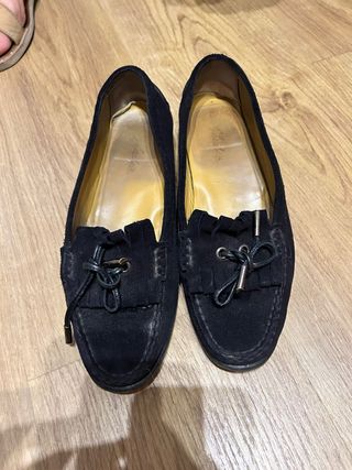 Mocasines de ante negros mujer
