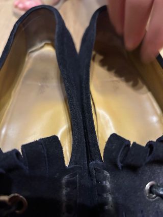 Mocasines de ante negros mujer