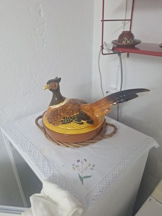 Figura decorativa de pájaro antiguo