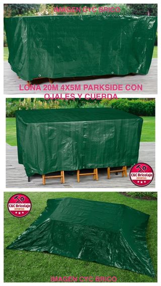 Lona Parkside 20m 4x5m con Ojales y Cuerda
