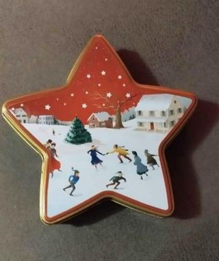 Caja Metálica Estrella Navideña
