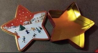 Caja Metálica Estrella Navideña