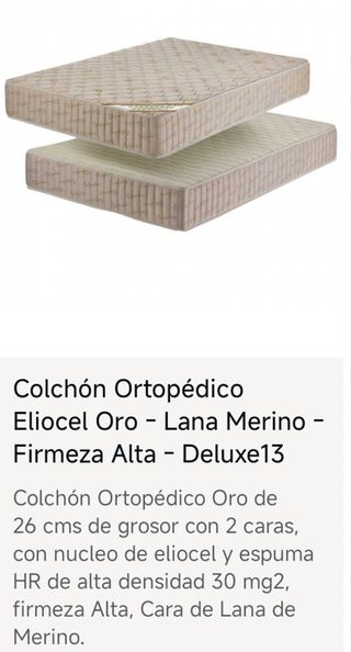 Colchón Ortopédico deluxe13 90x190cm firmeza alta.