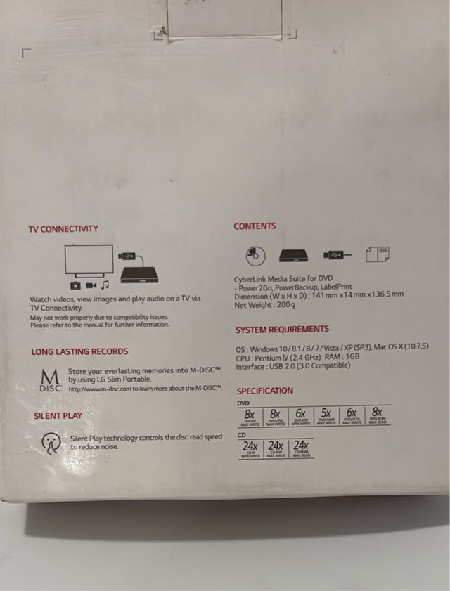 LG Ultra Slim Portable DVD Writer GP57EB40