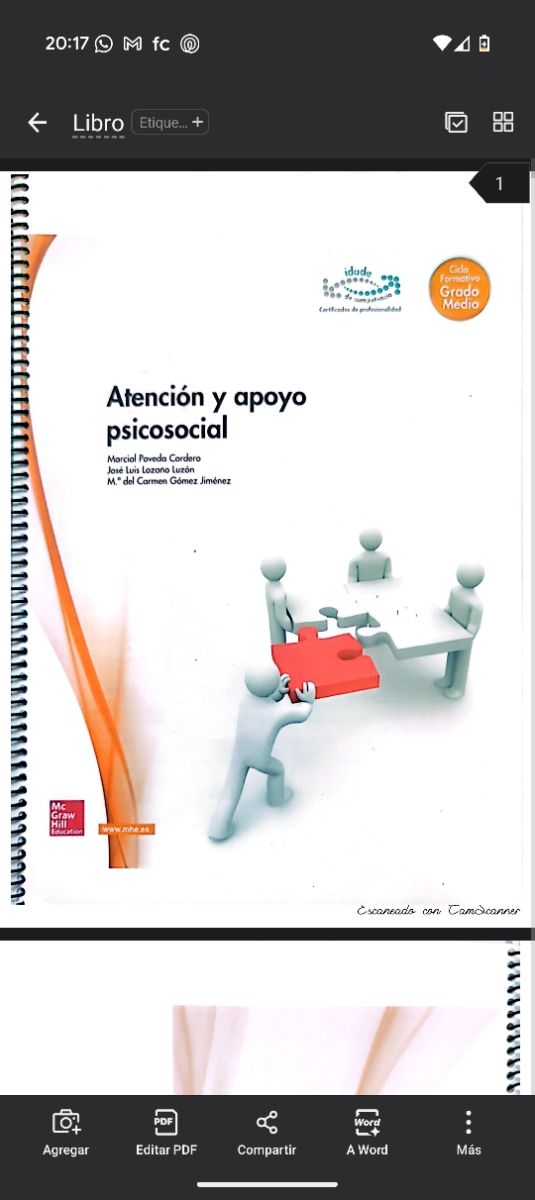 Libro Atención y apoyo psicosocial