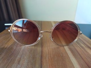 Gafas de Sol Mango Redondas Marrones y Doradas