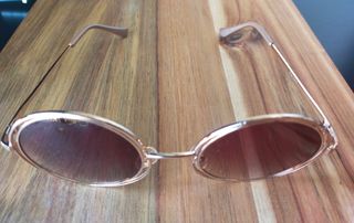 Gafas de Sol Mango Redondas Marrones y Doradas