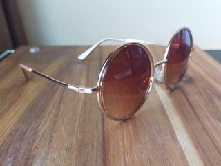 Gafas de Sol Mango Redondas Marrones y Doradas