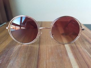 Gafas de Sol Mango Redondas Marrones y Doradas