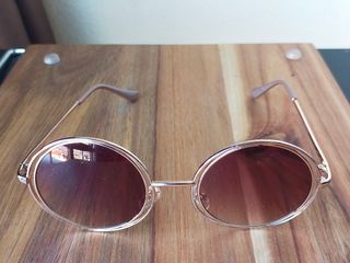 Gafas de Sol Mango Redondas Marrones y Doradas