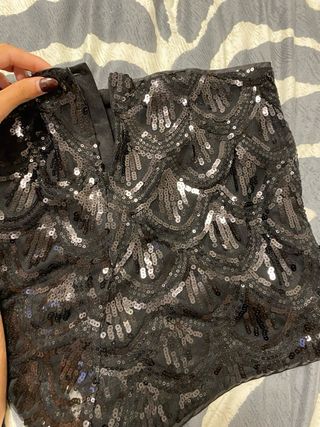 Pantalones cortos de lentejuelas negros