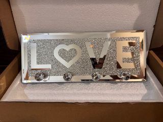 Colgador de llaves LOVE con espejo y diamantes
