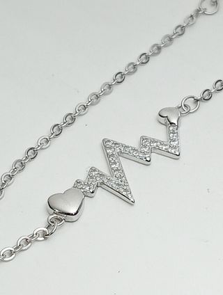 Pulsera Plata 925 Corazón Latido