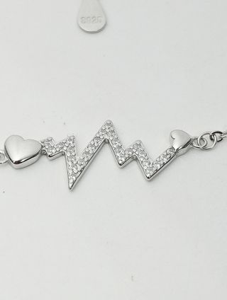 Pulsera Plata 925 Corazón Latido
